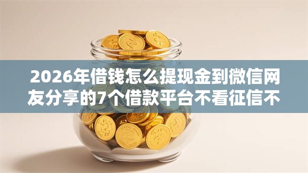 2026年借钱怎么提现金到微信网友分享的7个借款平台不看征信不看负债我觉得不错！