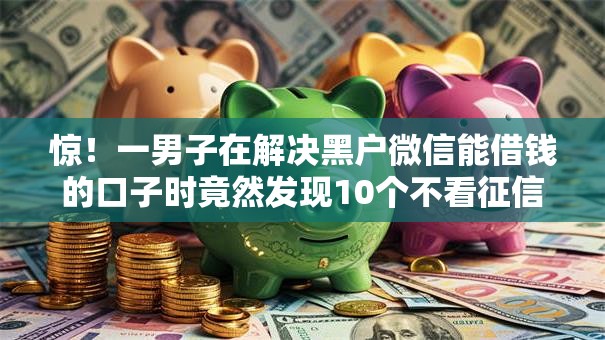 惊！一男子在解决黑户微信能借钱的口子时竟然发现10个不看征信的借款平台百分百通过，事后分享了出来