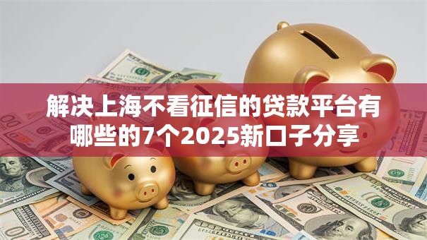 解决上海不看征信的贷款平台有哪些的7个2025新口子分享