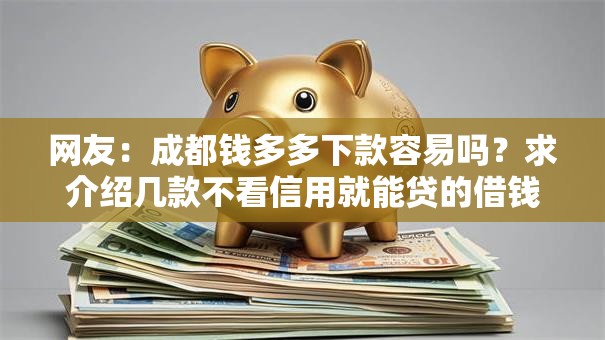 网友：成都钱多多下款容易吗？求介绍几款不看信用就能贷的借钱软件