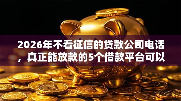 2026年不看征信的贷款公司电话，真正能放款的5个借款平台可以线上借钱推荐