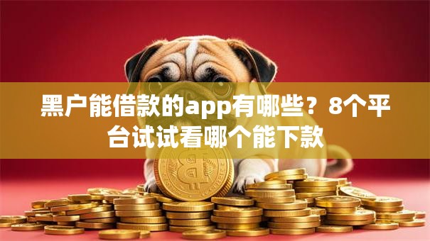 黑户能借款的app有哪些？8个平台试试看哪个能下款