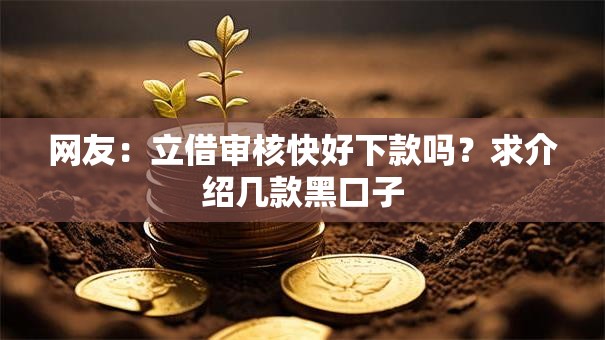 网友:立借审核快好下款吗?求介绍几款黑口子 网友:立借审核快好下款吗?求介绍几款黑口子