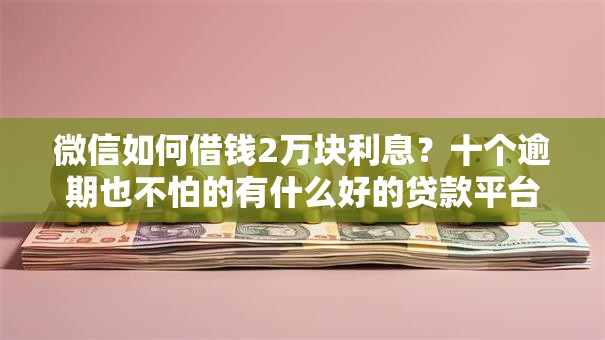 微信如何借钱2万块利息？十个逾期也不怕的有什么好的贷款平台