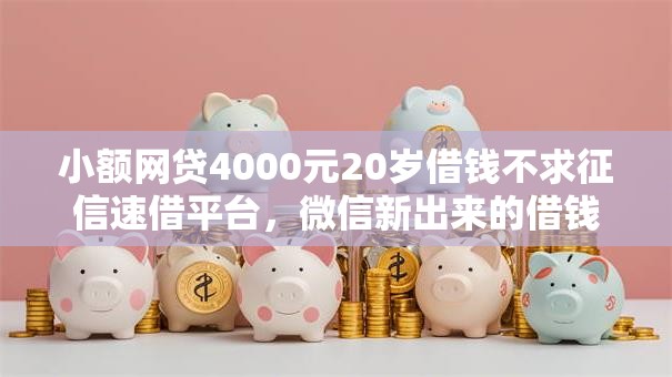 小额网贷4000元20岁借钱不求征信速借平台，微信新出来的借钱的6个平台介绍