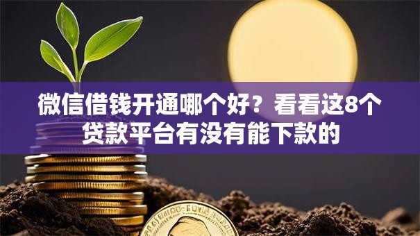 微信借钱开通哪个好？看看这8个贷款平台有没有能下款的