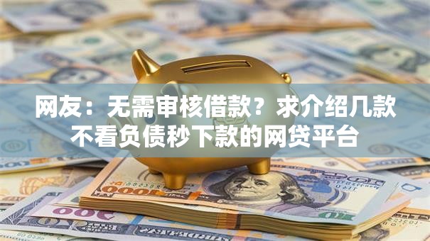 网友：无需审核借款？求介绍几款不看负债秒下款的网贷平台