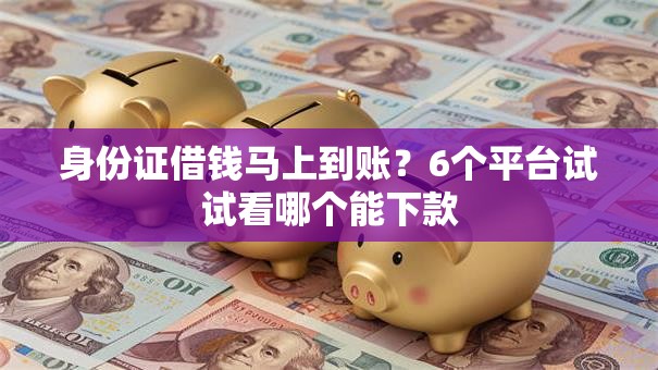 身份证借钱马上到账？6个平台试试看哪个能下款