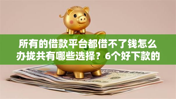 所有的借款平台都借不了钱怎么办拢共有哪些选择？6个好下款的贷款平台详解