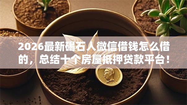 2026最新碣石人微信借钱怎么借的,总结十个房屋抵押贷款平台! 2026最新碣石人微信借钱怎么借的,总结十个房屋抵押贷款平台!