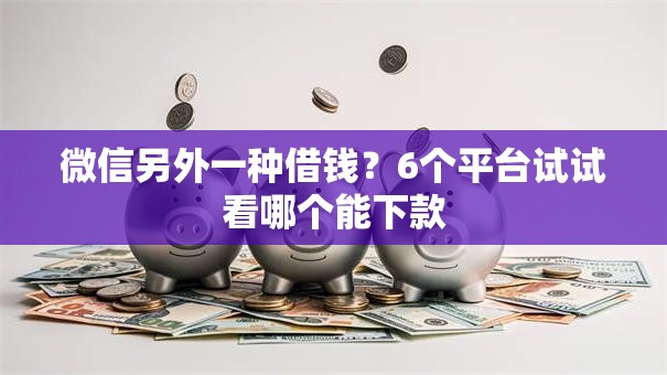 微信另外一种借钱？6个平台试试看哪个能下款