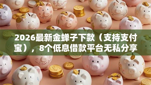 2026最新金蝉子下款（支持支付宝），8个低息借款平台无私分享