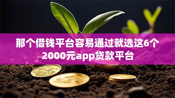 那个借钱平台容易通过就选这6个2000元app贷款平台