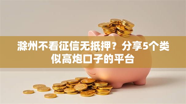 滁州不看征信无抵押？分享5个类似高炮口子的平台