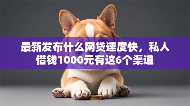 最新发布什么网贷速度快，私人借钱1000元有这6个渠道