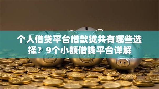 个人借贷平台借款拢共有哪些选择？9个小额借钱平台详解