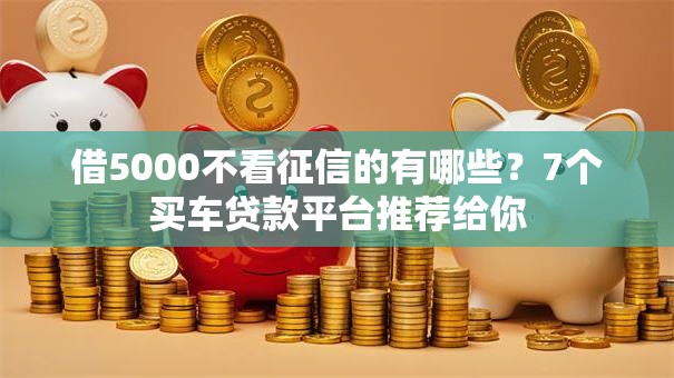 借5000不看征信的有哪些？7个买车贷款平台推荐给你