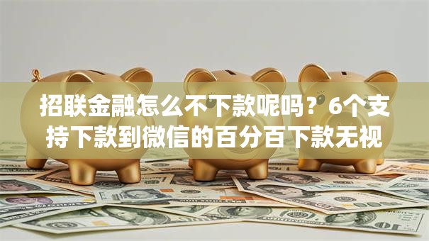 招联金融怎么不下款呢吗？6个支持下款到微信的百分百下款无视黑白户网贷app