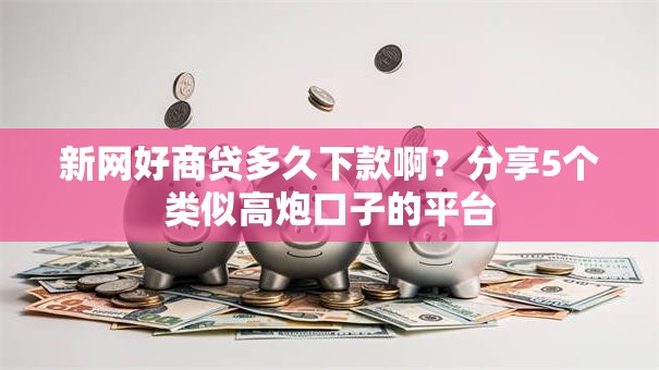 新网好商贷多久下款啊？分享5个类似高炮口子的平台