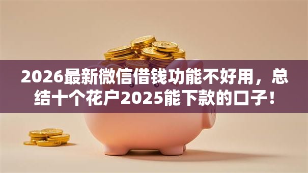 2026最新微信借钱功能不好用，总结十个花户2025能下款的口子！