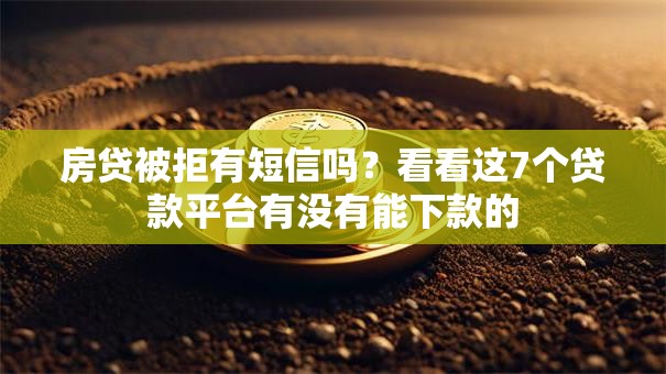 房贷被拒有短信吗？看看这7个贷款平台有没有能下款的