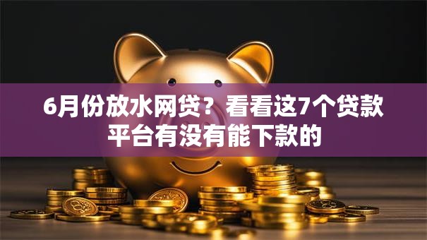 6月份放水网贷？看看这7个贷款平台有没有能下款的