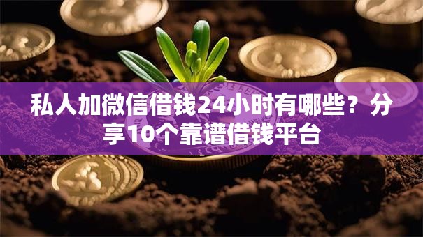 私人加微信借钱24小时有哪些？分享10个靠谱借钱平台