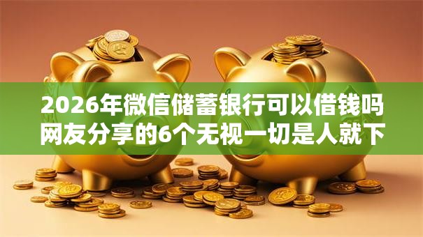2026年微信储蓄银行可以借钱吗网友分享的6个无视一切是人就下款的平台我觉得不错！