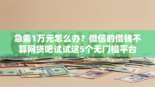 急需1万元怎么办?微信的借钱不算网贷吧试试这5个无门槛平台 急需1万元怎么办?微信的借钱不算网贷吧试试这5个无门槛平台