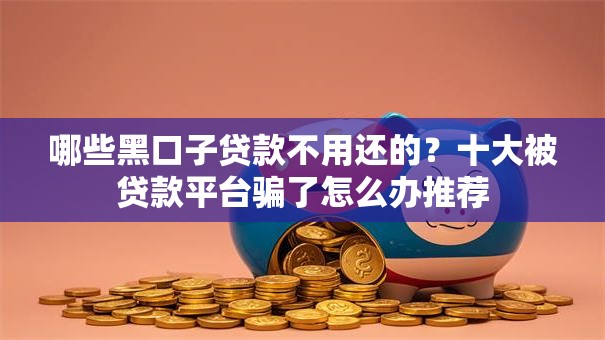 哪些黑口子贷款不用还的？十大被贷款平台骗了怎么办推荐