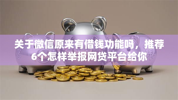 关于微信原来有借钱功能吗，推荐6个怎样举报网贷平台给你