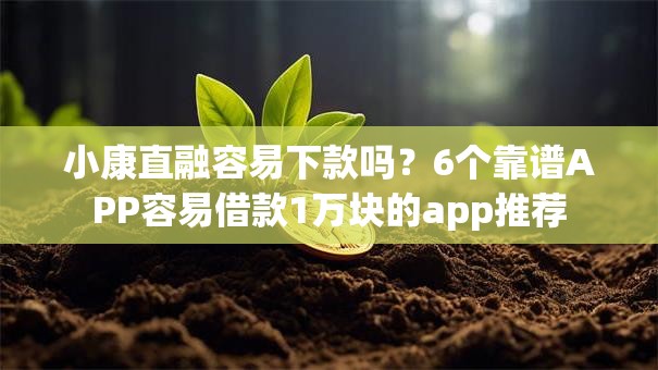 小康直融容易下款吗？6个靠谱APP容易借款1万块的app推荐