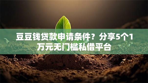 豆豆钱贷款申请条件?分享5个1万元无门槛私借平台 豆豆钱贷款申请条件?分享5个1万元无门槛私借平台