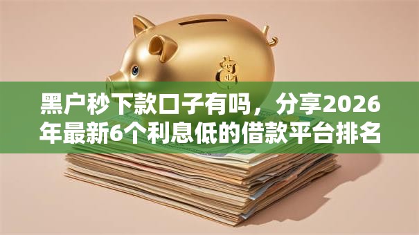 黑户秒下款口子有吗，分享2026年最新6个利息低的借款平台排名不分先后