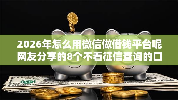 2026年怎么用微信做借钱平台呢网友分享的8个不看征信查询的口子我觉得不错！