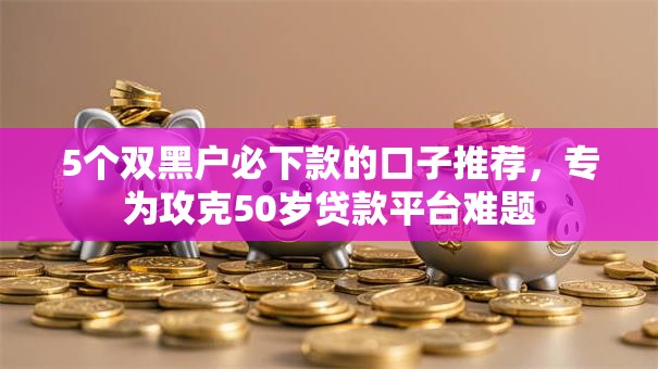 5个双黑户必下款的口子推荐，专为攻克50岁贷款平台难题