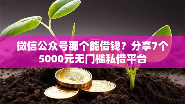 微信公众号那个能借钱？分享7个5000元无门槛私借平台