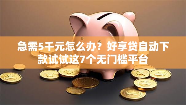 急需5千元怎么办？好享贷自动下款试试这7个无门槛平台