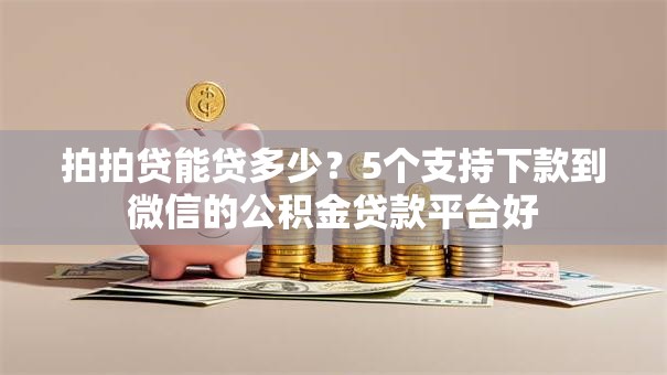 拍拍贷能贷多少？5个支持下款到微信的公积金贷款平台好