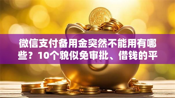 微信支付备用金突然不能用有哪些？10个貌似免审批、借钱的平台100%能借到合集