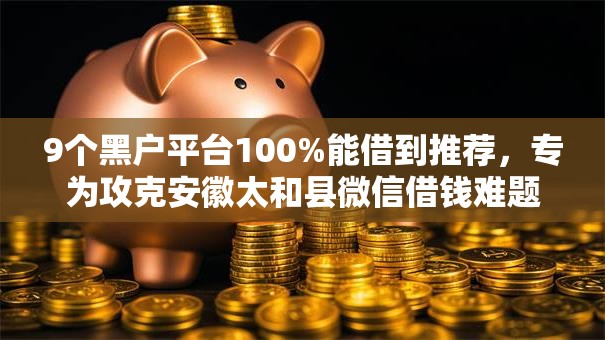 9个黑户平台100%能借到推荐，专为攻克安徽太和县微信借钱难题