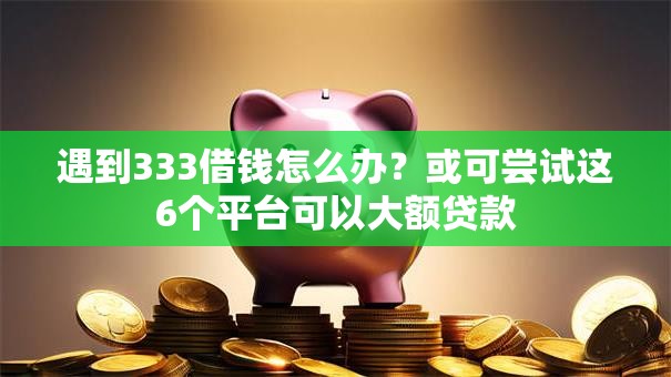 遇到333借钱怎么办？或可尝试这6个平台可以大额贷款