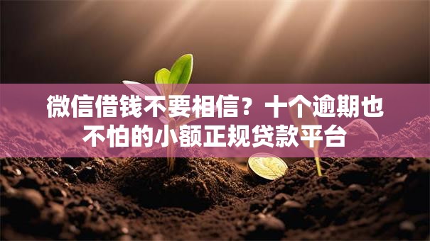 微信借钱不要相信？十个逾期也不怕的小额正规贷款平台