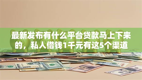 最新发布有什么平台贷款马上下来的，私人借钱1千元有这5个渠道