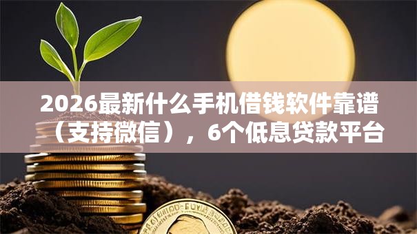 2026最新什么手机借钱软件靠谱（支持微信），6个低息贷款平台无私分享