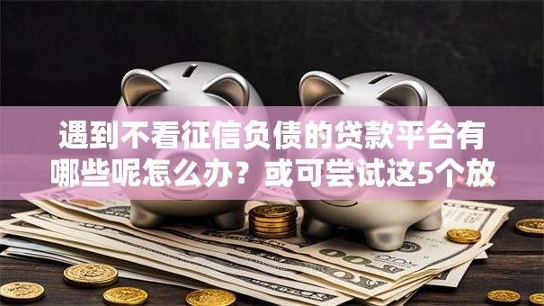 遇到不看征信负债的贷款平台有哪些呢怎么办？或可尝试这5个放款新口子