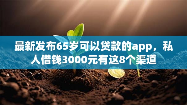 最新发布65岁可以贷款的app,私人借钱3000元有这8个渠道 最新发布65岁可以贷款的app,私人借钱3000元有这8个渠道