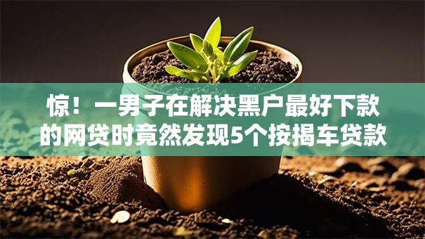 惊！一男子在解决黑户最好下款的网贷时竟然发现5个按揭车贷款平台，事后分享了出来