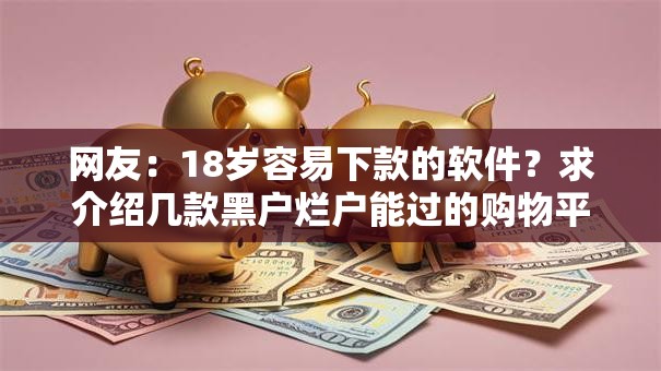 网友：18岁容易下款的软件？求介绍几款黑户烂户能过的购物平台