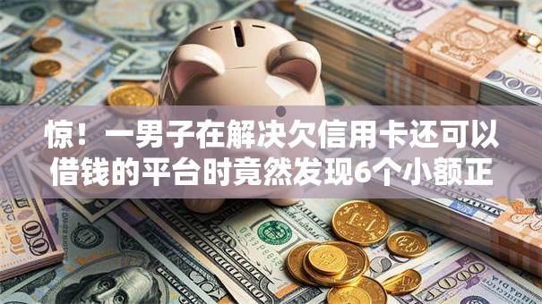 惊！一男子在解决欠信用卡还可以借钱的平台时竟然发现6个小额正规贷款平台，事后分享了出来